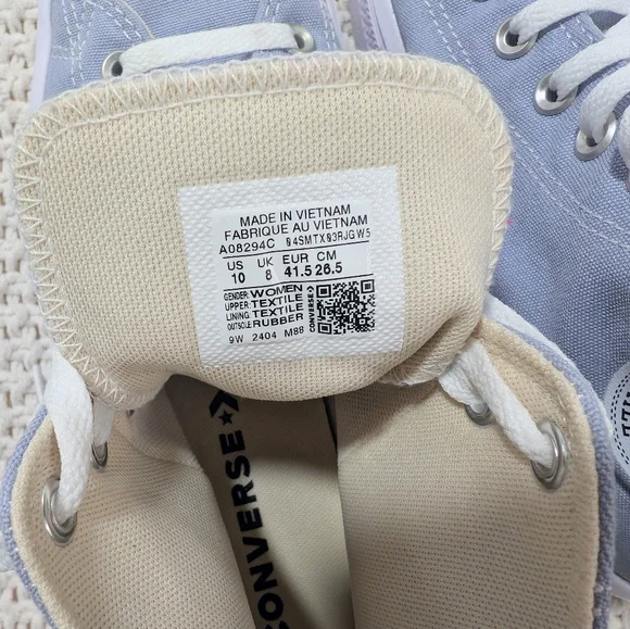Converse All Star Move High Top Sneaker In Lilac Pewter Blue Size 10 Women's - Picture 4 of 4